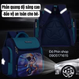 Ba lô chống gù cho học sinh cấp 1 cấp 2 hình phi hành gia, Balo đi học bé trai tiểu học trung học 8