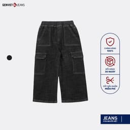 [ẨN] Quần Dài Kid GENVIET JEANS Cho Bé Unisex Vải Bò Co Giãn, Mềm Mại Cạp Bo Chun Dáng Suông Vừa W241.K.K 772. 1