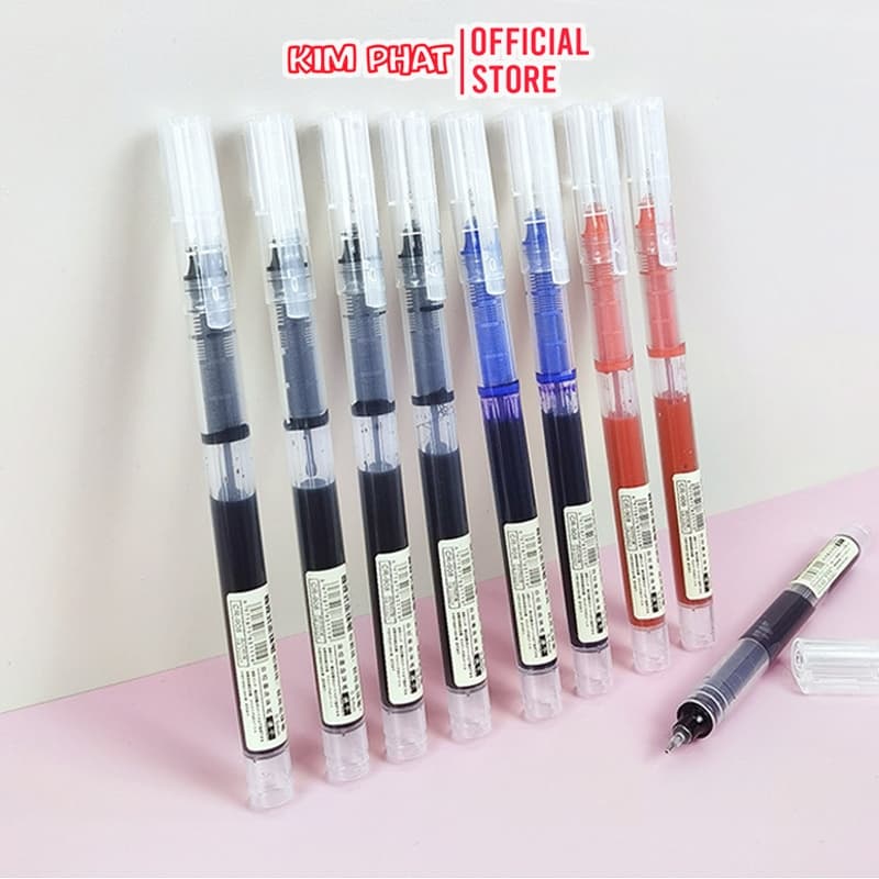 Combo 10 Cái Bút gel ngòi kim mực nước ngòi 0.5mm mực đều Êm Trơn Muji