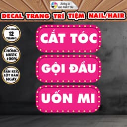 Decal sẵn keo SPA/NAIL/SALON nền Hồng chữ Trắng chống nước đắt khách Lộc Phát Tài 1
