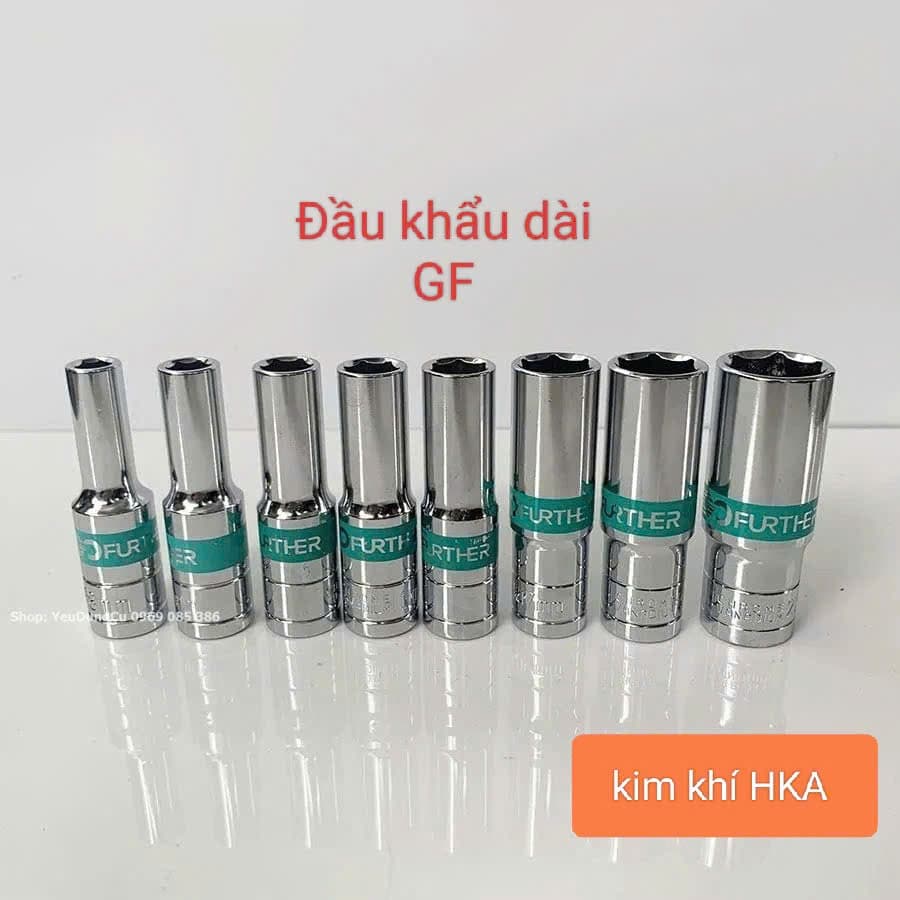 Đầu khẩu Dài GF đủ kích cỡ từ 8-32 làm bằng thép CRV siêu bền