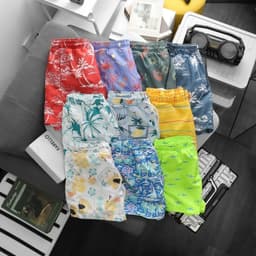 Quần short đi biển bigsize 100kg chất dù mỏng nhẹ lót lưới , Quần đùi đi biển unisex - 3bros 8