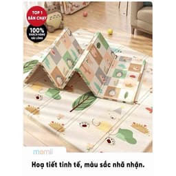 Thảm Xốp XPE Cao Cấp Phủ Silicone 2 Mặt Gấp Gọn Momii, Thảm Trải Sàn 2 Mặt Chống Thấm Chống Trơn Hàn Quốc (1m8x2m) 2