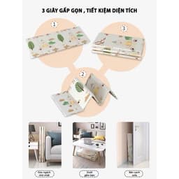 Thảm Xốp XPE Cao Cấp Phủ Silicone 2 Mặt Gấp Gọn Momii, Thảm Trải Sàn 2 Mặt Chống Thấm Chống Trơn Hàn Quốc (1m8x2m) 4
