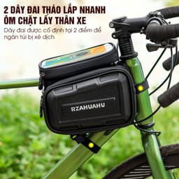 Túi Xe Đạp Treo Khung Sườn Đựng Đồ 2 Ngăn Vải PU Chống Nước, Túi Xe Đạp TPU Cảm Ứng Mượt - TX2N 8