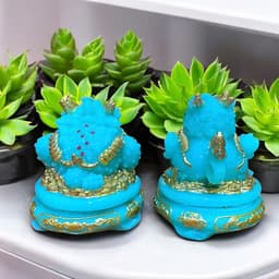 {RV} Cặp cóc tỳ đá xanh lá mini RỒNG VIỆT, cặp thiềm thừ đá đúc đài loan cao cấp 3