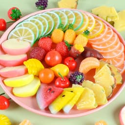 Set lát hoa quả trái cây giả dưa hấu , kiwi , táo , dâu tây , lát chanh 3