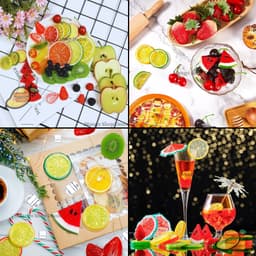 Set lát hoa quả trái cây giả dưa hấu , kiwi , táo , dâu tây , lát chanh 1