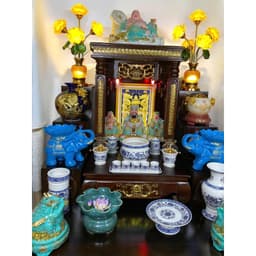 set ban 56 cột vuông đồng tiền RỒNG VIỆT,combo trọn bộ gấm xanh cho gia chủ mệnh thủy 2