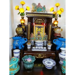 set ban 56 cột vuông đồng tiền RỒNG VIỆT,combo trọn bộ gấm xanh cho gia chủ mệnh thủy 6