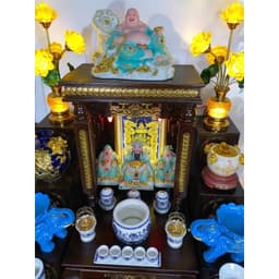 set ban 56 cột vuông đồng tiền RỒNG VIỆT,combo trọn bộ gấm xanh cho gia chủ mệnh thủy 7