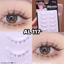Lông mi dưới Mona Natural mi giả chùm cước gân trong tự nhiên, mềm nhẹ, dễ dán, không cay mắt 5