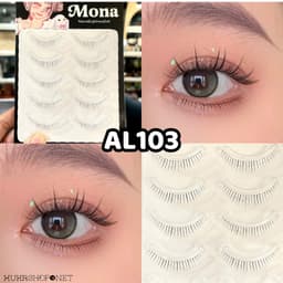 Lông mi dưới Mona Natural mi giả chùm cước gân trong tự nhiên, mềm nhẹ, dễ dán, không cay mắt 4