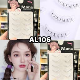 Lông mi dưới Mona Natural mi giả chùm cước gân trong tự nhiên, mềm nhẹ, dễ dán, không cay mắt 7