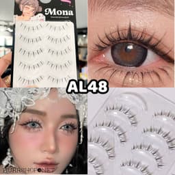 Lông mi dưới Mona Natural mi giả chùm cước gân trong tự nhiên, mềm nhẹ, dễ dán, không cay mắt 9