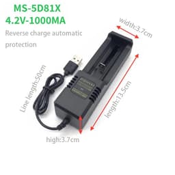 Bộ Sạc Pin Tiểu MS-5D81H. 26650/18650/16340/14500/21700 và Cục Sạc Pin 3v7, 4v2 Loại 1 Pin Chân Phích Cắm 4