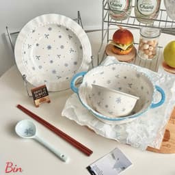 VINBEO Set Bát Sứ 4 Món Hình Bông Hoa Tuyết Siêu Xinh🌸🌸🌸 BIN002 9