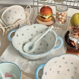 VINBEO Set Bát Sứ 4 Món Hình Bông Hoa Tuyết Siêu Xinh🌸🌸🌸 BIN002 8