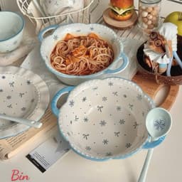 VINBEO Set Bát Sứ 4 Món Hình Bông Hoa Tuyết Siêu Xinh🌸🌸🌸 BIN002 5