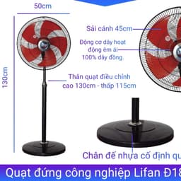 Quạt Đứng Công Nghiệp Lifan Đ-18CN ( 55W), sải cánh 45cm sử dụng văn phòng phòng khách cà phê quán ăn 4