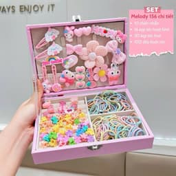 Hộp Quà Tặng Phụ Kiện Tóc Kuromi Cho Bé Gái - Kèm Kẹp Tóc/Nơ/Hoa Dây/Chun, Nhiều Màu, Hoạt Hình 3
