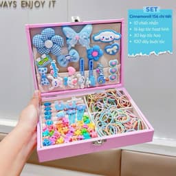 Hộp Quà Tặng Phụ Kiện Tóc Kuromi Cho Bé Gái - Kèm Kẹp Tóc/Nơ/Hoa Dây/Chun, Nhiều Màu, Hoạt Hình 4