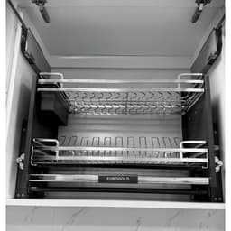 Gía bát đĩa nâng hạ nan dẹt Inox 304 Eurogold EVI180W, EVI180G BẾP CHÂU ÂU 8
