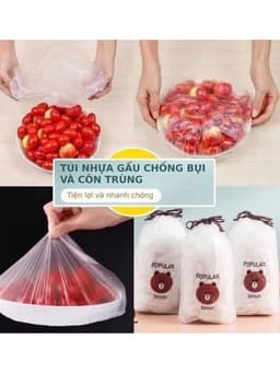 Túi 100 chiếc Màng Bọc Thực Phẩm siêu co dãn, có chun kèm túi hình gấu tiện dụng 3