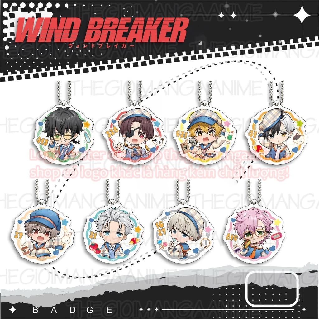 Mua 1 tặng 1 (HỌC SINH) Móc khóa WIND BREAKER in hình chibi anime mica acrylic quà tặng xinh xắn