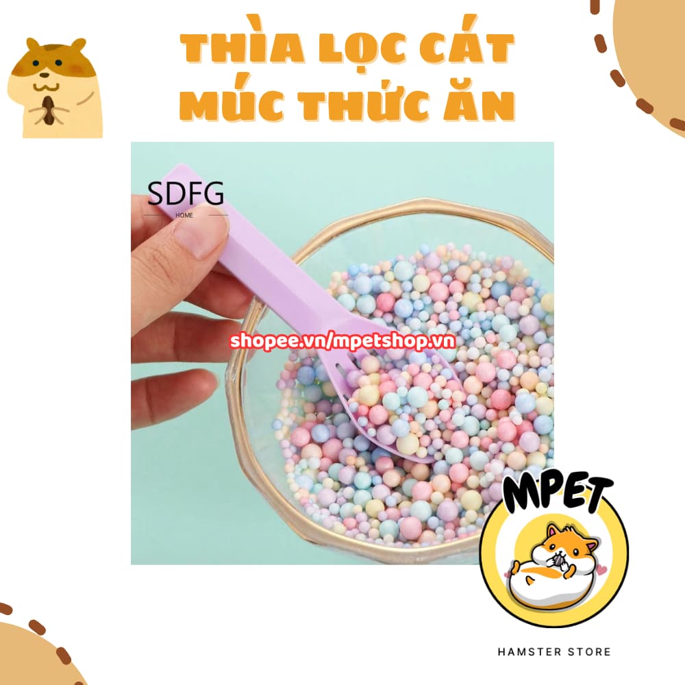 Thìa Lọc Cát, Muỗng Múc Thức Ăn Cho Hamster – Giữ Chuồng Luôn Sạch Sẽ