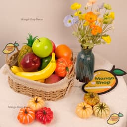 Set lát hoa quả trái cây giả dưa hấu , kiwi , táo , dâu tây , lát chanh 2