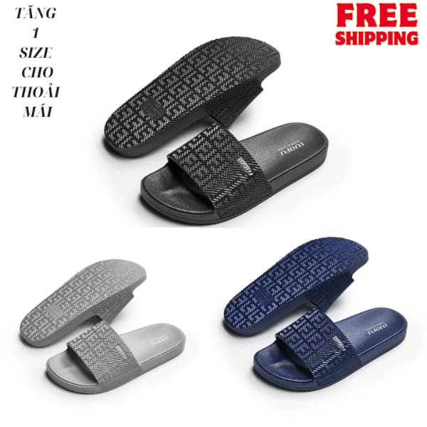 [ Tăng 1 size ] Dép Lê Nam Nữ Đúc Liền Nguyên Khối PVC Quai Ngang Siêu Bền Đẹp Chống Nước Chống Trơn Trượt Slipper