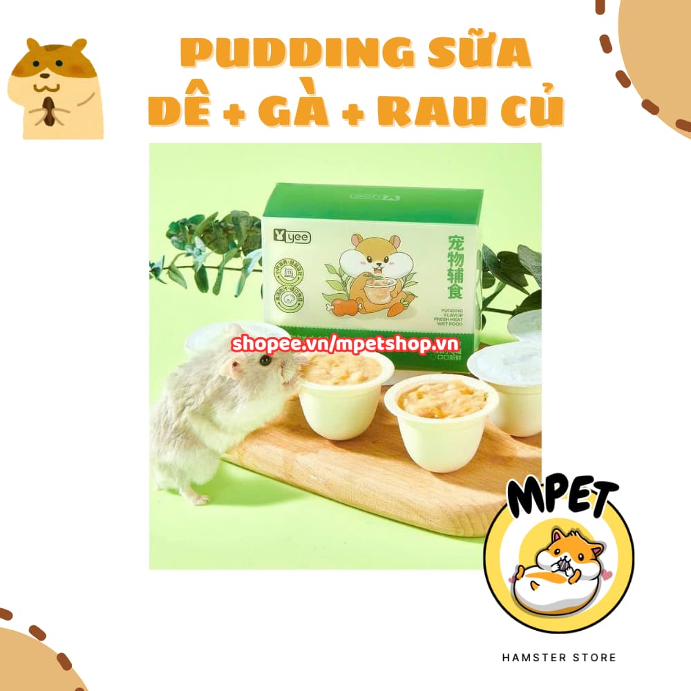 Pudding Sữa Dê YEE  Mix Gà Rau Củ Cho Hamster – Mềm Mịn, Dễ Tiêu Hóa, Tăng Sức Đề Kháng
