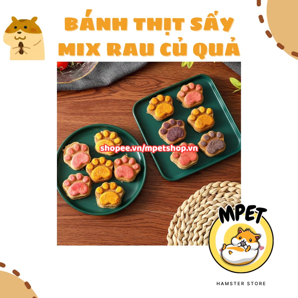 Bánh Thịt Sấy Mix Rau Củ Quả Cho thú cưng – Mài Răng, Giàu Đạm, Thơm Ngon, Bổ Sung Chất Xơ