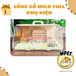 Lồng gỗ mica xách tay FULL PHỤ KIỆN - Trong suốt, thoáng khí 1