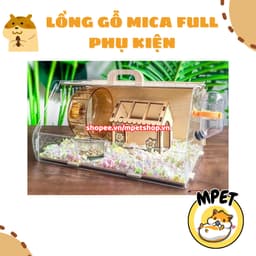 Lồng gỗ mica xách tay FULL PHỤ KIỆN - Trong suốt, thoáng khí 2