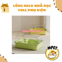 Lồng Mica Nhà Ngang FULL PHỤ KIỆN – Thiết Kế Rộng Rãi, Tiện Lợi 1