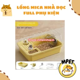 Lồng Mica Nhà Ngang FULL PHỤ KIỆN – Thiết Kế Rộng Rãi, Tiện Lợi 2