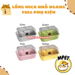 Lồng Mica Nhà Ngang FULL PHỤ KIỆN – Nhỏ Gọn, Tiện Lợi, Trong Suốt 2