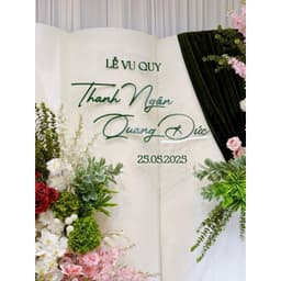 Bộ chữ dán mành tre, bộ tên cô dâu chú rễ dán backrop, tên cô dâu chú rễ trang trí gia tiên decan dán mica 8
