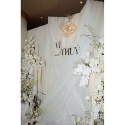 Bộ chữ dán mành tre, bộ tên cô dâu chú rễ dán backrop, tên cô dâu chú rễ trang trí gia tiên decan dán mica 3