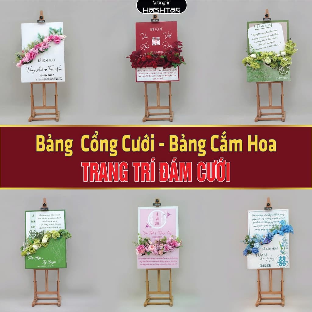 [Bảng Cổng Cưới Cắm Hoa] Bảng Cổng Cưới Cắm Hoa, Bảng Lễ Dạm Ngõ, Lễ Ăn Hỏi, Lễ Vu Quy... Trang Trí Đám Cưới
