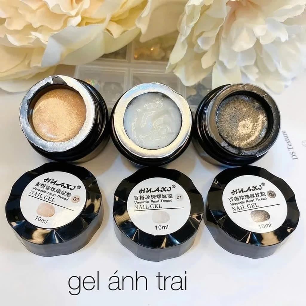 Gel ánh trai, gel ngọc trai Huaxi trang trí móng siêu hũ 8g - gel vẽ huxi cầu vồng làm Nail