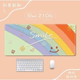 Lót chuột , pad chuột dễ thương họa tiết cầu vồng mặt cười đáng yêu, mouse pad, thảm trải bàn học, thảm trải bàn làm việ 7