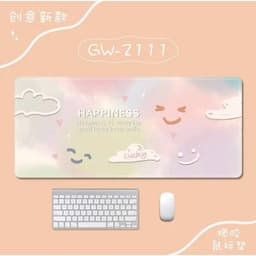 Lót chuột , pad chuột dễ thương họa tiết cầu vồng mặt cười đáng yêu, mouse pad, thảm trải bàn học, thảm trải bàn làm việ 2