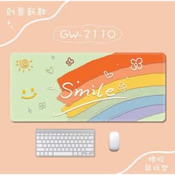 Lót chuột , pad chuột dễ thương họa tiết cầu vồng mặt cười đáng yêu, mouse pad, thảm trải bàn học, thảm trải bàn làm việ 4