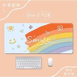 Lót chuột , pad chuột dễ thương họa tiết cầu vồng mặt cười đáng yêu, mouse pad, thảm trải bàn học, thảm trải bàn làm việ 6