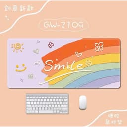 Lót chuột , pad chuột dễ thương họa tiết cầu vồng mặt cười đáng yêu, mouse pad, thảm trải bàn học, thảm trải bàn làm việ 3