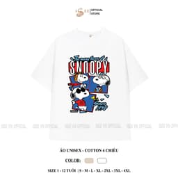 (Có áo người lớn) áo thun snoopy, áo phông hoạt hình snoopy, áo thun cho bé trai, bé gái mềm mịn ISEE VN SP03 5