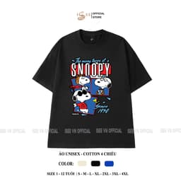 (Có áo người lớn) áo thun snoopy, áo phông hoạt hình snoopy, áo thun cho bé trai, bé gái mềm mịn ISEE VN SP03 4
